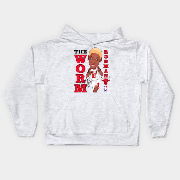 Vintage Dennis Rodman The Worm Kids Hoodie by portraiteam